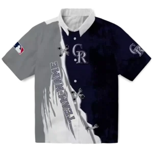 Custom Colorado Rockies Edgy Streaks Blue White Hawaiian Shirt