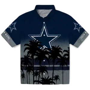 Customized Dallas Cowboys Sunset Pattern Blue Black Hawaiian Shirt