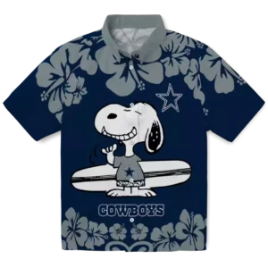Dallas Cowboys Snoopy Surf Blue White Hawaiian Shirt