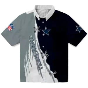 Personalized Dallas Cowboys Edgy Streaks Blue White Hawaiian Shirt