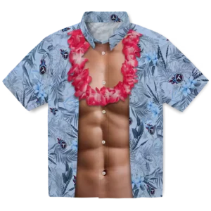 Tennessee Titans Chest Illusion Navy Hawaiian Shirt